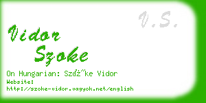 vidor szoke business card